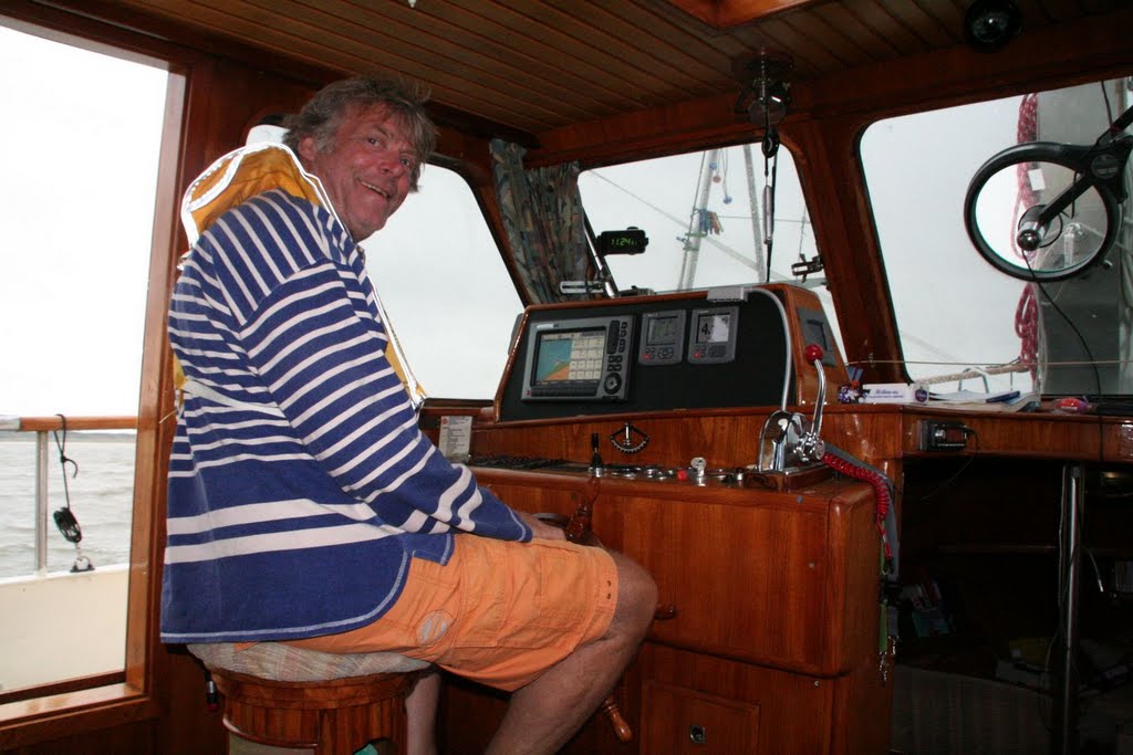 Crewmember Luuk op de Noordzee
